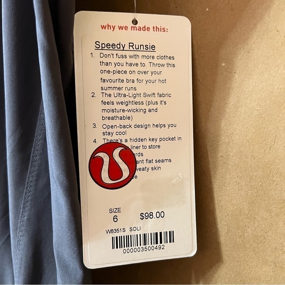 Lululemon | NWT Speedy Runsie Onesie Romper Athletic Workout Grey Size 6 - Picture 4 of 15